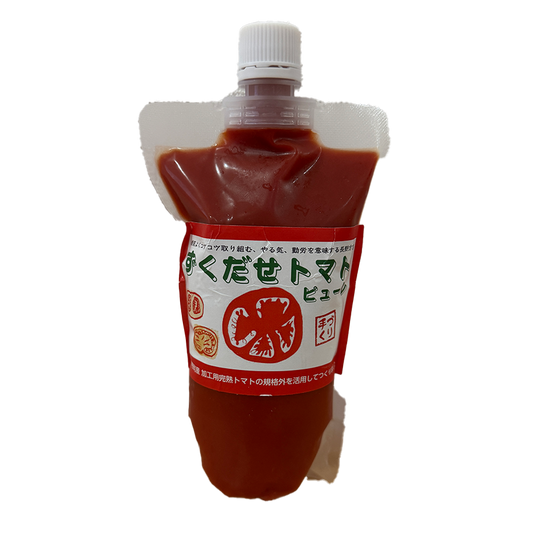 ずくだせトマトピューレーの販売を一時お休みします